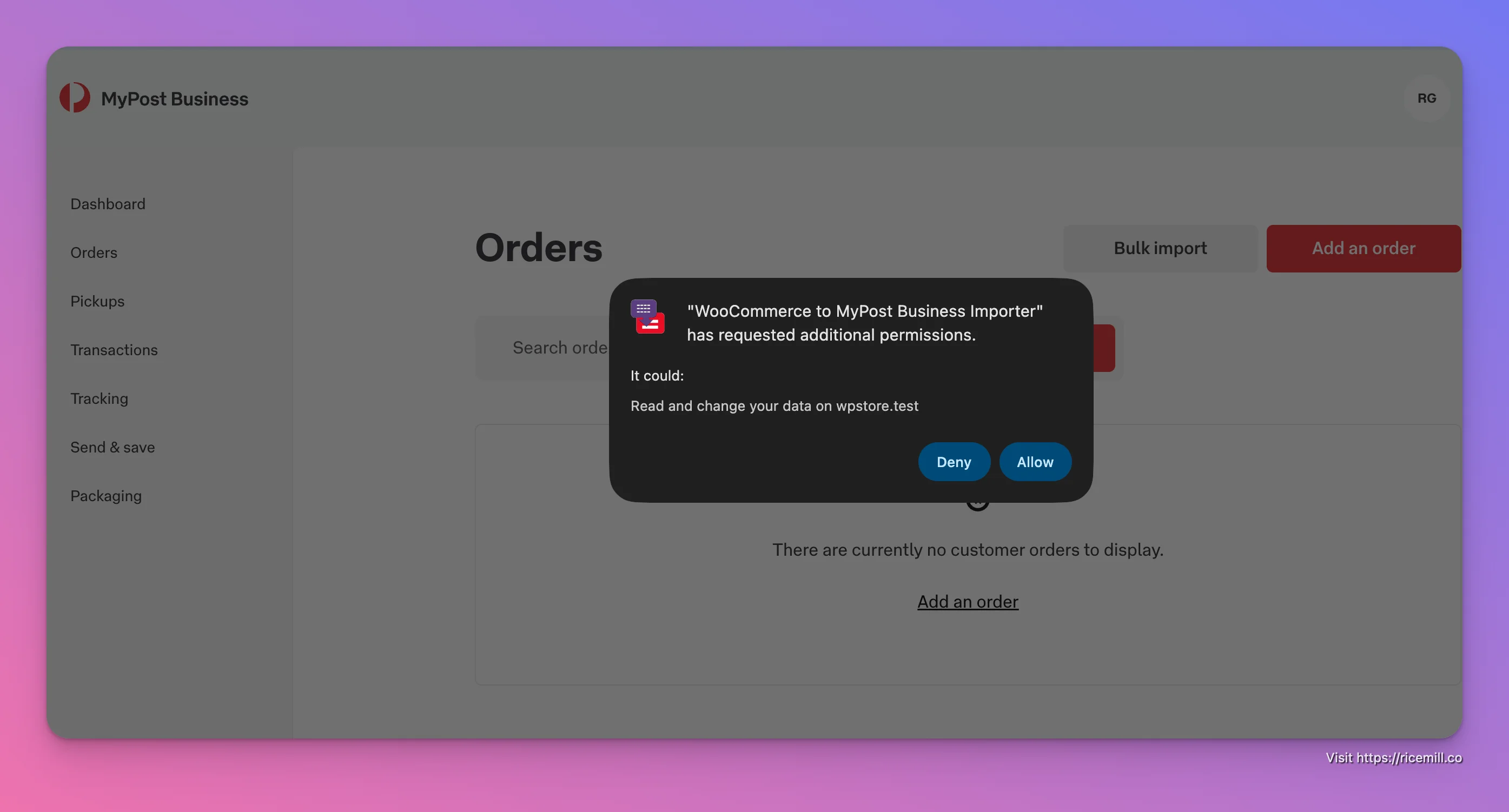 Chrome additional permission prompt for WooCommerce store URL